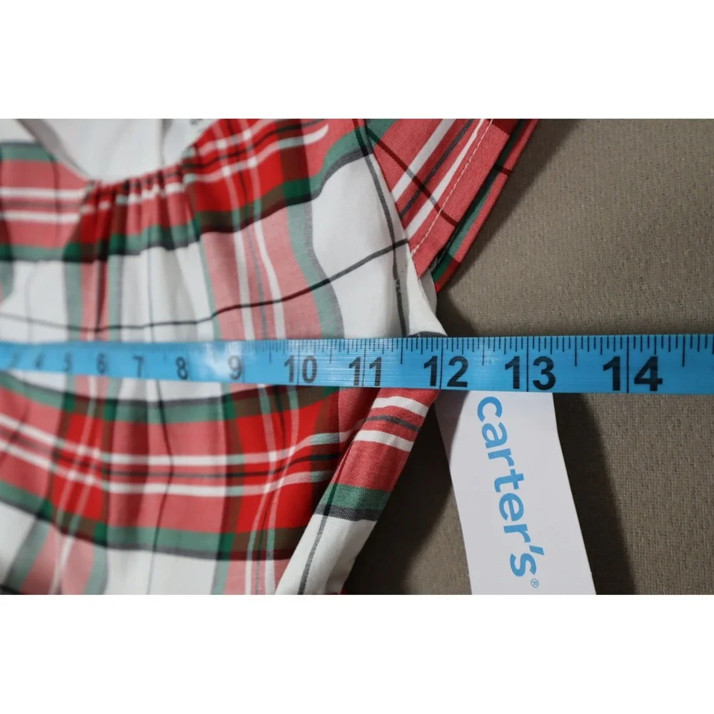 Carter's Little Girls Holiday Plaid Sateen Dress - Red‎ - Size 6-6X